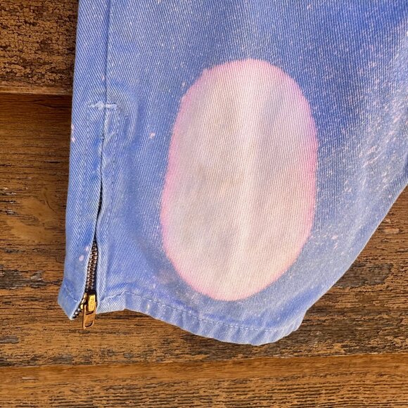 Vintage Bongo Custom High-Rise Straight Jeans With Ankle Zips Size 14 Blue & Pin - Picture 7 of 15